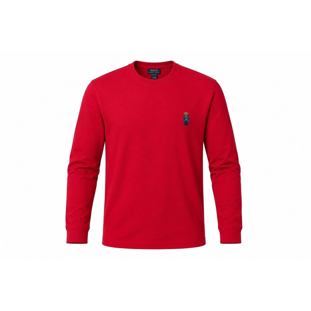 Ralph Lauren Polo Bear Waffle Knit Thermal Shirt Mens XL Red Sleepwear Top Crew